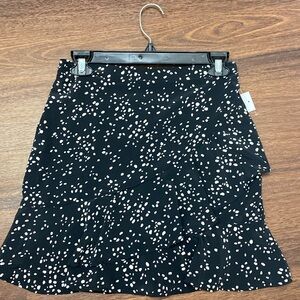 Black and white mini skirt